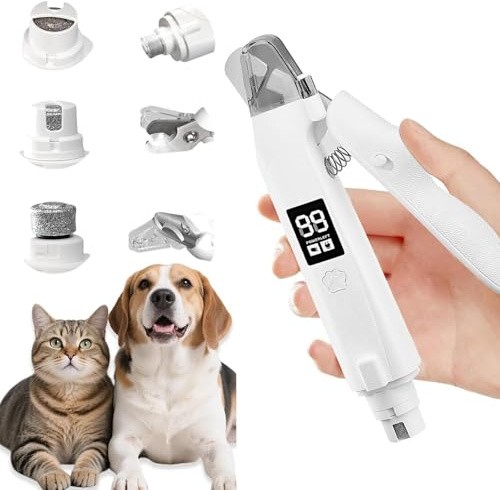Pipihome Krallenschere für Hunde, 2 in 1 Krallenschere Krallenschleifer Hund Katzen mit Licht und Auffangbehälter, Nagelknipser Nagelfeile für Sichere Pfotenpflege Ohne Angst für Haustier