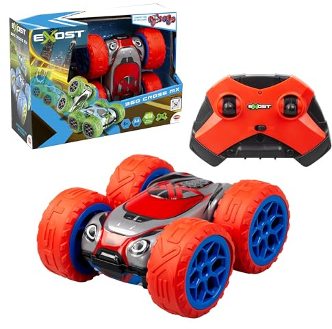Bizak Exost 62000730-3 Cross Rouge Voiture radiocommandée Tout-Terrain avec acrobaties 360°, Roues pivotantes et Batterie Rechargeable, Produit Officiel pour Enfants à partir de 5 Ans