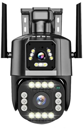 Caméra IP 4G/Wi-Fi 4MP 4K, double objectif, écran, moniteur réseau, maison intelligente, caméras de vidéosurveillance PTZ extérieures, protection sécurité pour entrepôt commercial(4G Camera No Card)
