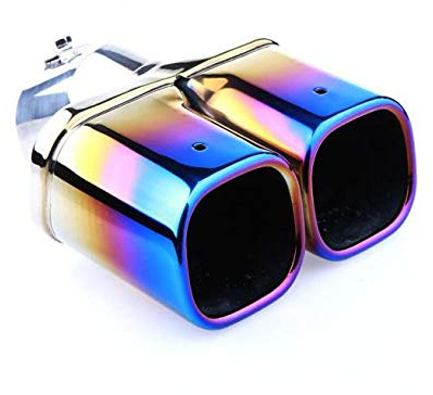 Momoap 1Pcs Blue Car Stainless Steel Tailpipe Trims Exhaust Muffler Tail Pipe Tip for S40 2012-2020