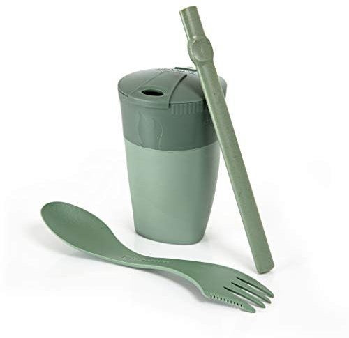 Light My Fire Camping Mess Kit – 3-teilig – wiederverwendbarer Strohhalm, Faltbarer Becher & Camping-Göffel – BPA-freie, Wiederverwendbare Campingutensilien – Reiseutensilien Camping – Bio-Basiertes