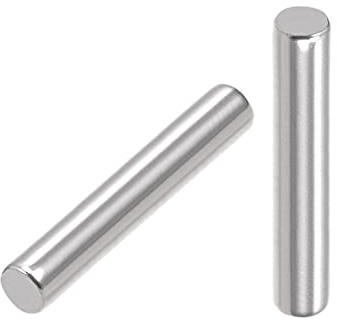 sourcing map 100 Stück Dübel Stifte Regal Geringe Stützregale 2.5mm x 18mm 304 Edelstahl Silber Ton