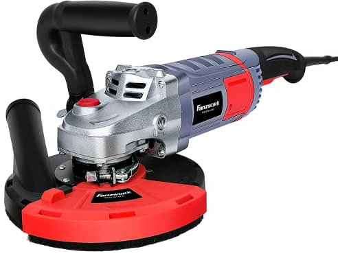 FANZWORK - Smerigliatrice per calcestruzzo, set con mola diamantata e cappa di aspirazione (2000 W/180 mm)