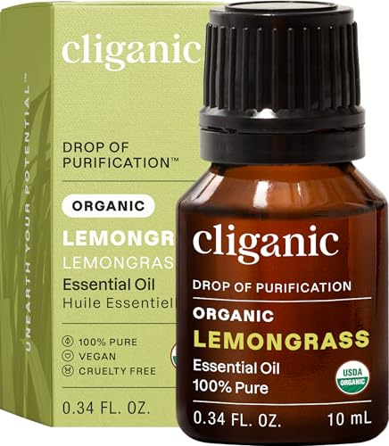 Cliganic Organic Lemongrass Essential Oil, 10ml