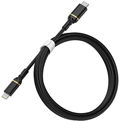 OtterBox USB C-Lightning PD 1M Robustes Schnelllade-Kabel, Performance Serie, Schwarz