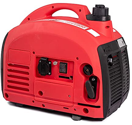 AMC Generatore di corrente Inverter Silenziato, 750W Motore 2 tempi comodo e leggero, 1 presa 230V, interruttore sovraccarico,da campeggio,giardino,mercati,fiere