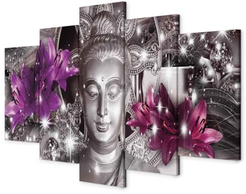 B&D XXL - Akustikbild 225x112 cm Bilder mit Akustikschaumstoff Hochleistungsschallabsorber Schallschutz Leinwandbild XXL 5 tlg Wandbild h-C-0029-b-o