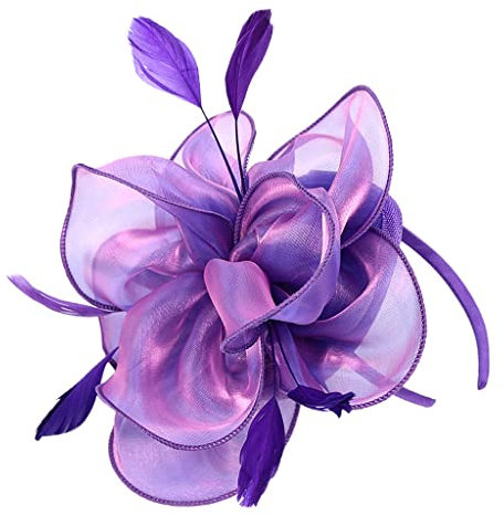 Harilla Frauen Fascinator Hut 1920er Jahre Braut Stirnband Cocktail Party, lila