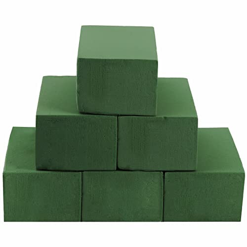 ZOOFOX 6 Pieces Floral Foam Bricks, 23x11x7cm Large Wet and Dry Floral Foam Blocks, Green Florist Styrofoam Bricks for Flower Arrangement and Craft Supplies