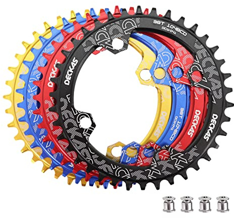 DJC Bike Kettenblatt 104 mm BCD runde/ovale MTB 104BCD 7/8/9/10/11/12 Gänge, schmal, breite Zahnung, Aluminium 7075, 30T 32T 34T 36T 38T 40 42 DH XC Trail Fat Bike E-Bike (1# rund schwarz, 42T)