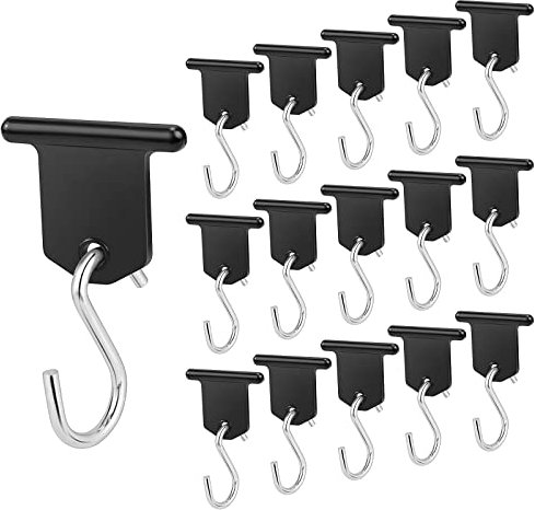 Homgaty Colgadores de Accesorios para toldo de RV, 16 Piezas de Ganchos para toldo en S, Ganchos para Luces de Fiesta, para Camping, Tienda, Autocaravana