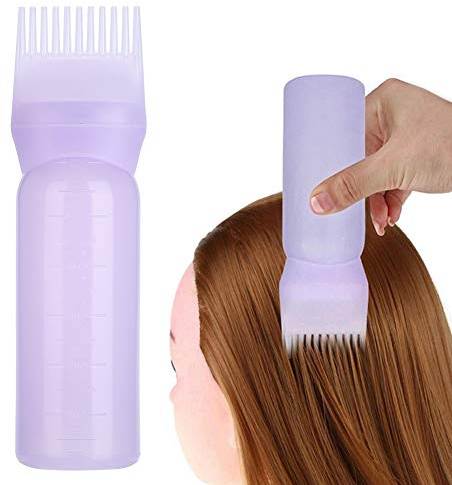 160ml Spazzola per la Tintura dei Capelli Shampoo Colore per Capelli Olio Comb Applicatore Strumento per Bottiglie di Olio per Capelli (Blu)-cepillo botella cabello,per Shampoo applicator,bo