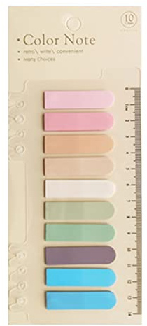200pcs Notes Autocollantes Colorées, 10 Couleurs Rectangle Transparent Onglets D'indexation Colorées, Marqueurs de Livre avec Règle, Notes Adhésives pour Marquer Pages/École Et Bureau Type 3