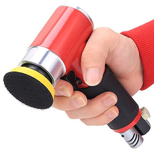 Ponceuse à air, polisseuse portable 15000 tr/min haute vitesse 2 pouces orbitale aléatoire avec disque de meulage pour le travail de la carrosserie pour le polissage et le meulage(Excentrique)
