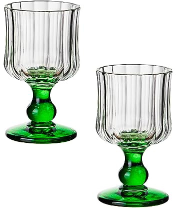 HIUHIU Juego De Copas De Vino Vintage, Encantador Juego De Copas De...