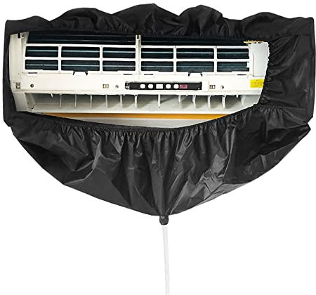 Nachukan Sac De Nettoyage Noir pour Climatiseur, Housse De Protection Murale étanche Contre la Poussière pour Unité De Climatisation, Nettoyeur De Climatisation