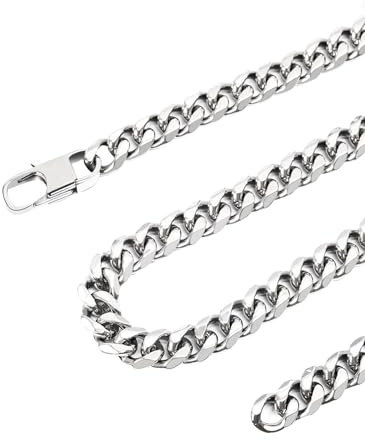 Inscca Halskette Herren Silber Ketten für Herren Edelstahl Kubanische Kette für Jungs Panzerkette Damen 3/6/9/12mm Dünn/Massiv Chirurgenstahl 316L Edelstahlkette Hip-Hop 45/50/55/60/65/70/75 cm