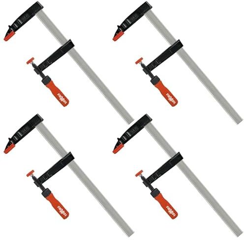 REXXER Schraubzwingen 250 mm, 4er Set, 50 mm Ausladung | 4 Schraubzwingen, 250 mm Spannweite, 50 mm Ausladung, für Holzarbeiten, Werkstatt und Heimwerken