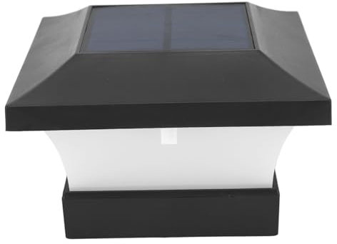 Locadence Solar Pfostenleuchten für Den Außenbereich, 3 W, 6000 K, IP65, Wasserdicht, Weißes Automatisches Licht, LED Solarhauptlampe für Außenhöfe, Zäune, Brücken, Wege