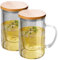 Vasos de té con colador y tapa, 2 unidades de 500 ml, tazas de café, vasos de té con asa, vasos de café, tazas de cristal de borosilicato, vasos para latte macchiato, tazas de café y capuchino