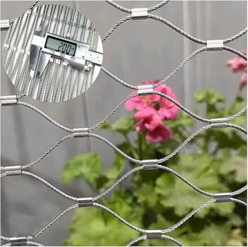 SSDDLZEQ Drahtgeflecht aus Edelstahl 304, Flexibles Seilgeflecht aus Edelstahl, einziehbares Zaunfüllgeflecht, Sicherheitsgeflecht, Absturzsicherungsgeflecht for große Höhen(L1xW20m)