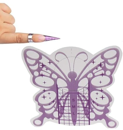 BeautyLeader 100PCS Nail Extension Form Sticker Butterfly Design Acrylic Tips Nail Art Decoration DIY Nail Gel Curl Bulider
