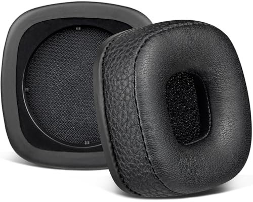 SOULWIT Replacement Ear Pads Cushions for Marshall Major I/II/III/IV/V ANC Bluetooth Wireless/Wired Headphones, for Major 1/2/3/4/5 Headset, Earpads with Softer Protein Leather - Black