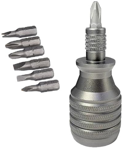 7 in 1 Mini Screwdriver, Short Stubby Mini Screwdriver for Tight Spots, Magnetic Phillips Torx Screw Driver Bit Kits, Interchangeable Screwdriver Sets, for DIY Repair Sewing Accessories