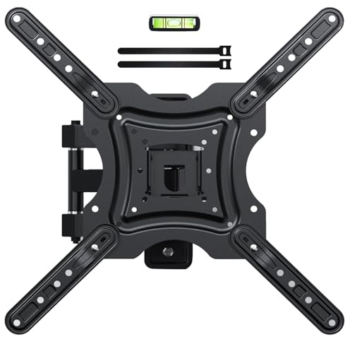 Full Motion TV Wall Mount, TV Mount for 26-55 inch LED TVs Monitors, Tv Brackets for Wall Mount with VESA 400x400mm up to 77lbs, Swivel Tilt Extension with Articulating Arms