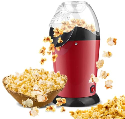 Electric Corn Popcorn Machine, Hot Air Popcorn Maker, Easy to Make 2-3 Min Complete, Non-stick Pan No Need Add Sugar/Oil,Easy To Clean, One Key Operation, for DIY Family, Movie, Party Party