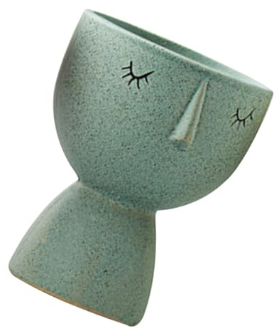YARNOW Vaso in Ceramica Con Volto Per Fiori Piccolo Vaso Per Piante Da Interno Per Decorare Casa e Ufficio Adatto Per Fiori Erbe Aromatiche e Piccole Piante