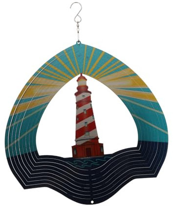 Sosoport Edelstahl-blechblatt 12 Zoll Kreativer Rotierender Windspiel-Garten 3D