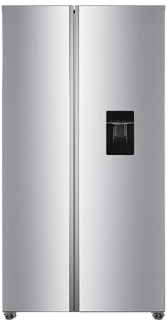 PKM SBS444DIXWD Kühl-Gefrierkombination | Side by Side | Inox Design | 288 Liter Kühlen | 148 Liter Gefrieren | Energieeffizienzklasse D | Wassertank | Schnellgefrieren Modus | Türalarm| Freistehend