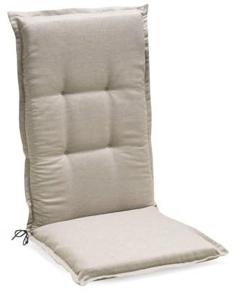 Sesselauflage Sitzpolster Gartenstuhlauflage für Hochlehner - 50 cm x 120 cm - Creme - Polyester