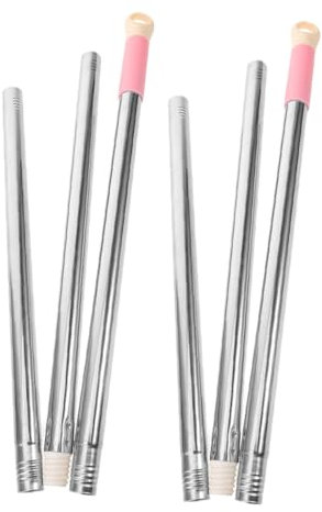 iplusmile Stainless Steel Mop Handle Extension Rods Three-Segment Connector, 123cm Telescopic Mop Handle Replacement Stick for Home and Office Cleaning, 2 Sets Random Colored Grips