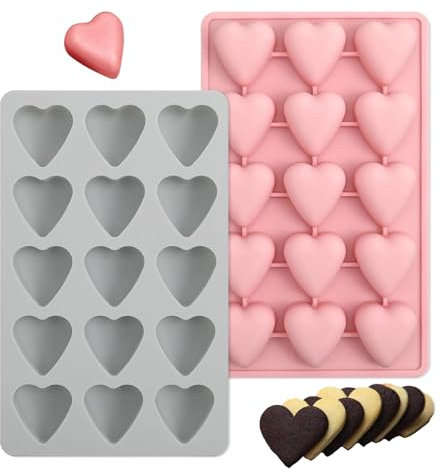 2 Stück Silikonform Schokolade,Herz Silikonform,Silikonform Herzen,Silikonformen Herz,Silikonform Pralinen,Silikonformen Backen,Für Backen Käsekuchen, Mousse, Schokolade