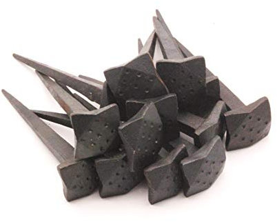 Juego de 40 clavos de hierro tradicionales forjados a mano (1 kg) con cabeza cuadrada de puntos negros de 3 pulgadas, clavos decorativos de alta calidad para pared