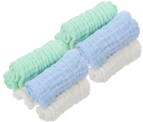 LIFKOME 10piezas Paños De Muselina Para Toalla Cuadrada Paño Para Eructar y Saliva Para Cuidado Infantil