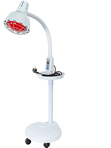 LIAIZE Rotlichtlampe, 275W Infrarotlampe mit Räder, 10 Temperaturstufen, 360°Verstellbarer Infrarot Wärmelampe, 5-60min Strahler Infrarotleuchte, Red Light Therapy 1.25-1.5m