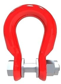 Lot de 2 manilles à anneau en D, en acier allié forgé haute résistance G80, for levage, sangle de remorquage, treuil, traction, rouge(5.3T)