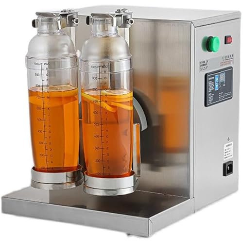 WEIMILOR Shaker per tè al Latte, Macchina elettrica per shakerare Il tè al Latte a Doppio Telaio, Macchina per frullare Il Latte Regolabile da 0 a 120 Secondi con Doppie Tazze in Acciaio