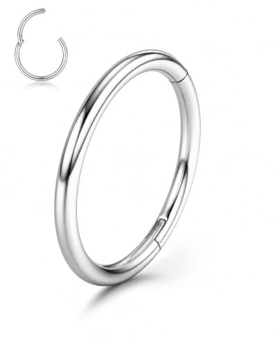 BodyBonita Piercing Nariz Aros con Bisagra - 316L Acero Quirúrgico sin Costuras Septum Piercing Labio CartíLago Hélix Daith Caracola Trago Torre Oro/Plata/Negro/Oro Rosa/Azul/Arcoíris