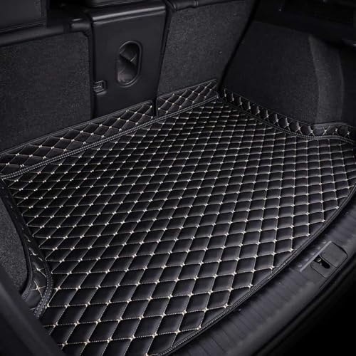 WBWBB Tapis de Coffre en Cuir pour Citroën C3 2024-2025, Protection Tapis Imperméable Coffre Tapis Protection Anti Rayures AntidéRapant Intérieur,Black-White