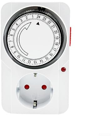 Enchufe temporizador mecánico de 24 horas con función de programación automática para controlar luces, routers y electrónica del hogar