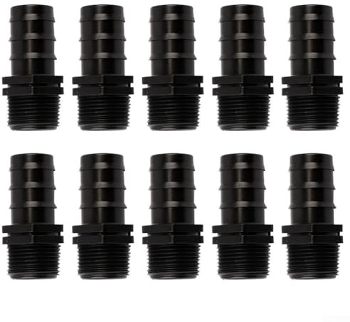 Lot de 10 raccords de tuyau filetés externes de 3/4 à 25 mm pour irrigation de jardin et industrielle