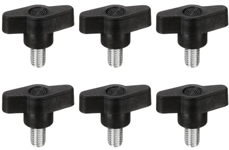 PATIKIL Tornillos Mariposa M8 X 14mm En Forma T 6Pcs Tornillos Manija Mecánica Acero Al Carbono Para Quitar Reemplazar Perillas Apriete Y Sujeción Manual Fuente Alimentación Negro