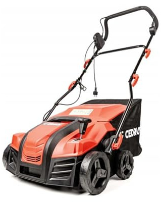 CEDRUS WE40 Scarificateur électrique 2 en 1 2000 W, largeur de travail 40 cm, panier collecteur de 55 l, réglage de la profondeur sur 6 niveaux, pour gazon jusqu'à 1500 m²