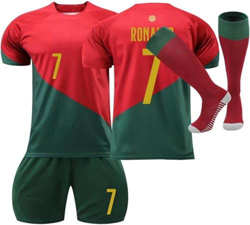 CR Maillot de Foot Enfant, 2026 Ensemble Foot Enfant Garcon Home/Away Soccer Jersey Football Tshirt, Short and Chaussettes Sport Vêtement Set