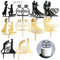 Juland 10 Stück Topper Torten Acryl Kuchen Aufsatz Topper Tortenstecker Cupcake Glitter Deko für Hochzeit Engagement Hochzeitsfeier Geburtstagsfeier - Gold und Schwarz