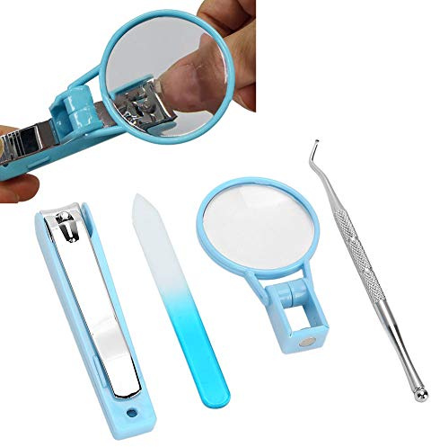 Nagelset mit Lupe für Senioren, Nagelknipser Set, Pflegeset für Fuß- und Fingernägel